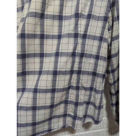 J. Crew Women's Blue & White Plaid Long-Sleeve Button-Front Shirt Size 16 - Picture 6 of 7